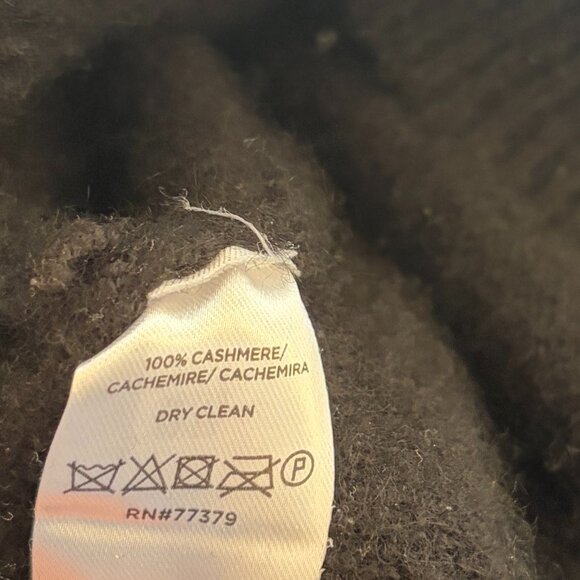 Ann Taylor women's Shawl Collar Wrap Sweater large black 100% cashmere - Picture 7 of 8